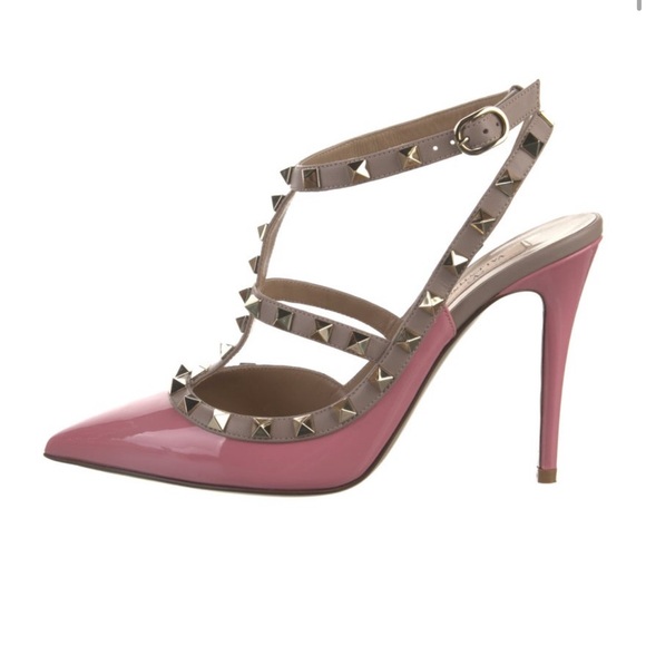 Valentino Pink and Tan Studded Heels, brand new! - Picture 3 of 7